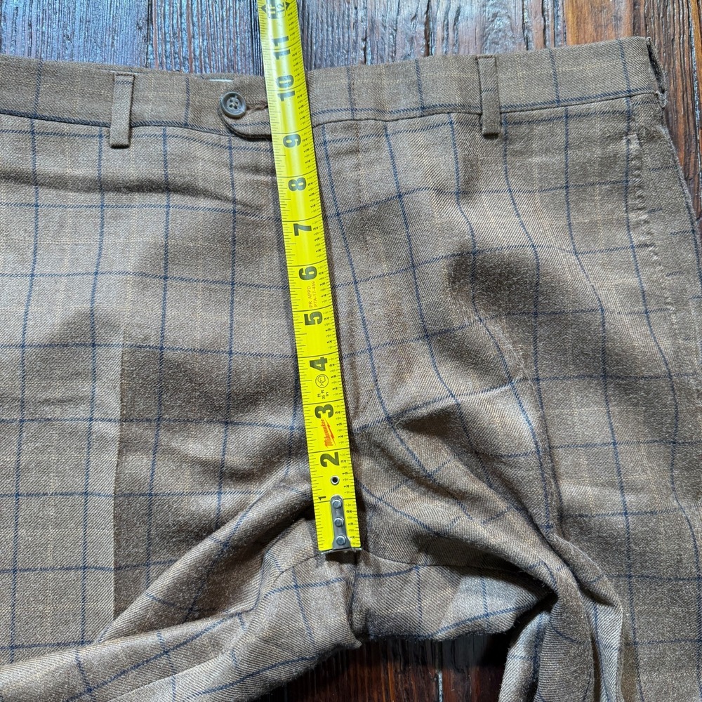 Vintage Burberry London Pants Mens 32x27 Beige Plaid Trousers MADE IN USA - Picture 5 of 12